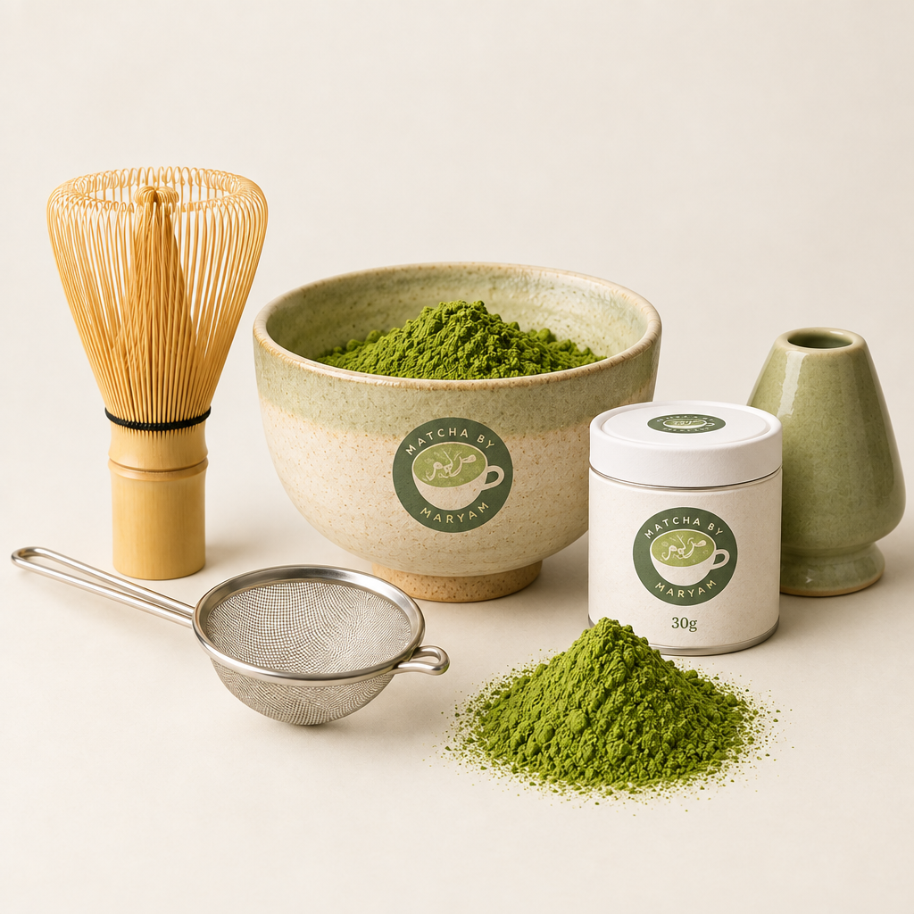 Matcha Kit with branded bowl and 30g tin